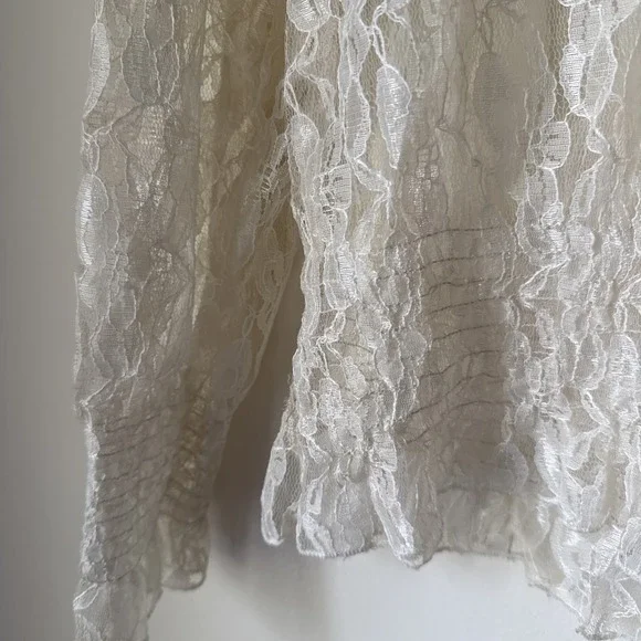 Simply Irresistible Y2K Sheer Ivory Lace Top Size L Renaissance Dainty Fairy - Picture 3 of 9